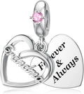 DALARAN Sister Mother Daughter Wife Charms for Bracelet Forever Always Love Charm for Birthday Christmas Sterling Silver Dangle Charm