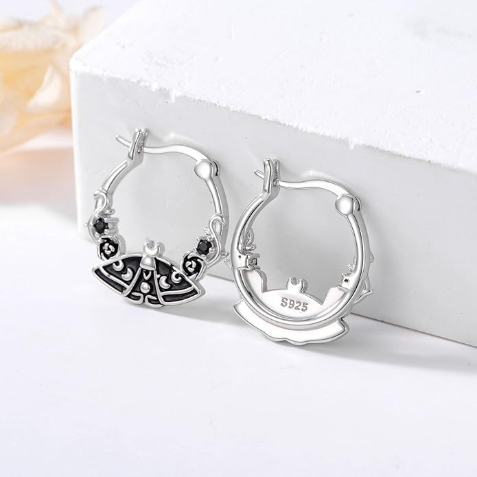 JUSTKIDSTOY Hypoallergenic Panda/Unicorn/Hummingbird/Dolphin Hoop Earrings for Women 925 Sterling Silver Animal Huggie Hoop Earrings Jewelry Gifts for Sensitive Ears