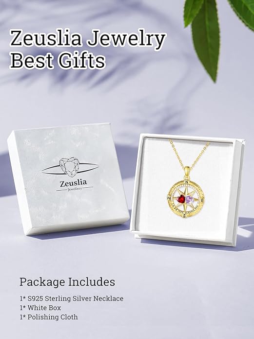 Valentine's Day Gifts for Wife 925 Sterling Silver Double Birthstone Pendant Necklaces I Love You for Always and Forever Necklace Anniversary Birthday Gifts for Wife Girlfriend Mom Her