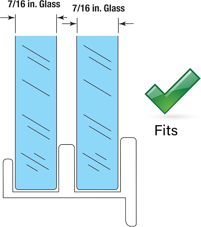 Prime-Line M 6219 Sliding Shower Door Bottom Guide, 1/2 In. Channels, Plastic - Image 3