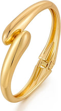 MUYAN Polished Chunky Hinged Bangle Bracelet for Women Trendy Twisted Statement Cuff Bracelet Fashion Jewelry
