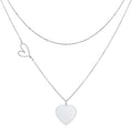 Linawe Layered Choker Heart Pendant Necklace for Women Trendy, Gold/Silver/Rose Gold Chain Stainless Steel Stacked Necklaces, Double Heart Necklace Y2K Preppy Jewelry