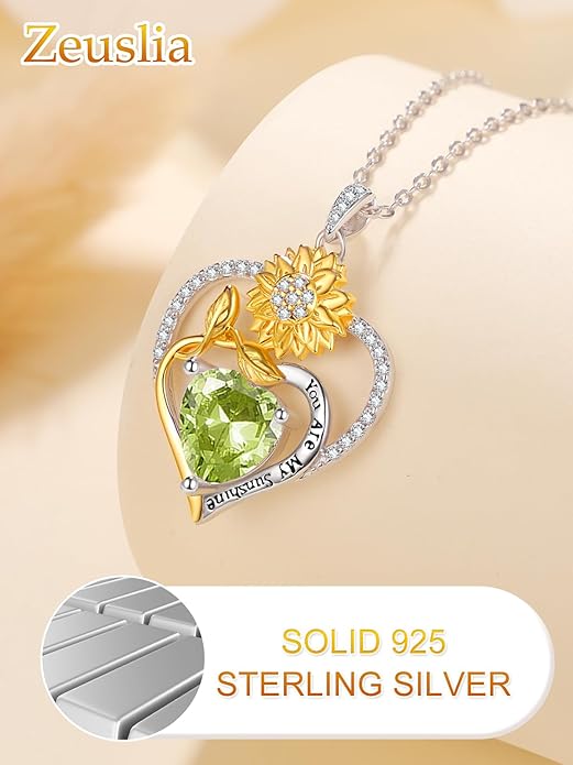 Valentine's Day Gifts for Wife 925 Sterling Silver Double Birthstone Pendant Necklaces I Love You for Always and Forever Necklace Anniversary Birthday Gifts for Wife Girlfriend Mom Her