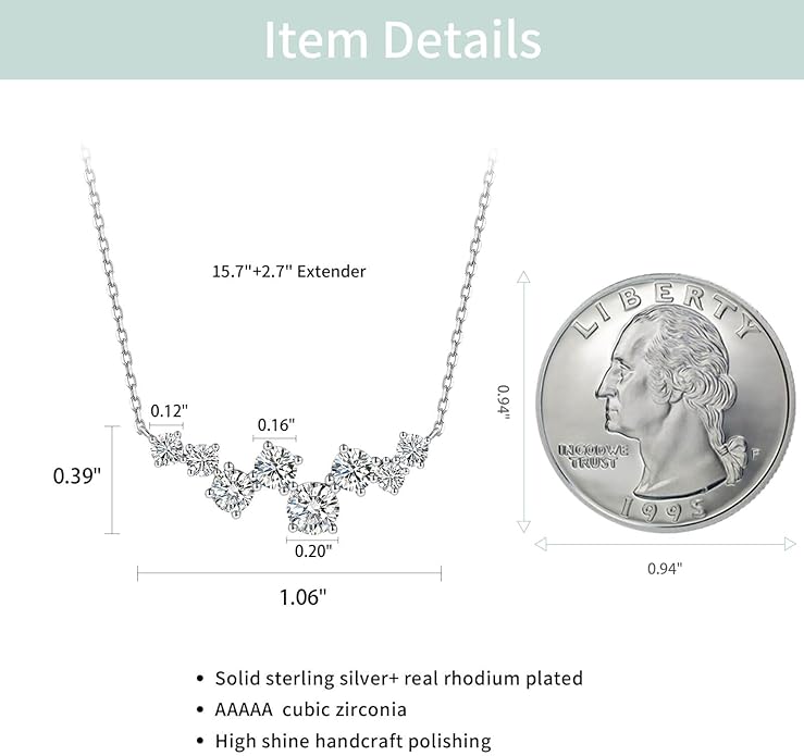 S.Leaf Cluster Diamond Necklace for Women 925 Sterling Silver Cubic Zirconia Emerald Drop Round-cut Pendant Choker Necklaces for Women Birthday Gifts