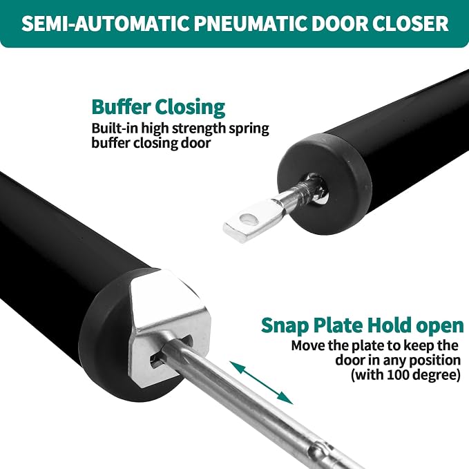 Screen and Storm Door Closer Kit, Heavy Duty Pneumatic Screen and Storm Door - Image 4