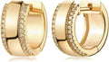 MYEARS Women Earrings Gold Huggie Hoop Ear Stud Cuff 14K Small Simple Hypoallergenic Everyday Jewelry