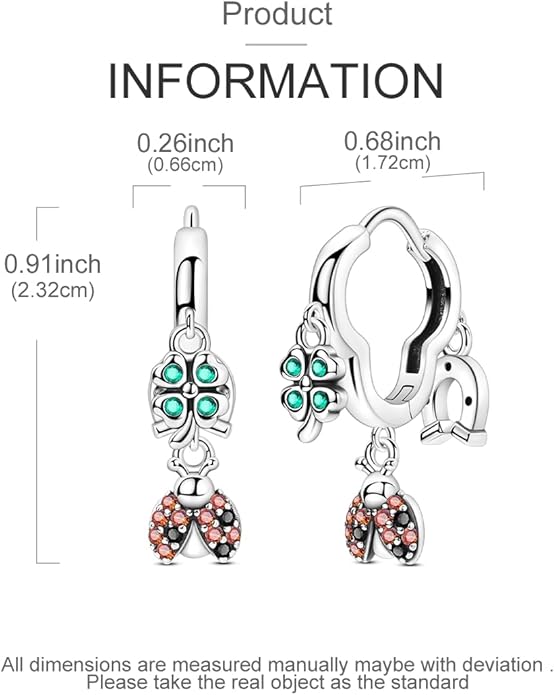 LAZA 925 Sterling Silver Hoop Earrings for Women, Hypoallergenic Huggie Butterfly Dangle Drop Earrings Colorful Flower Earrings Jewelry Gifts