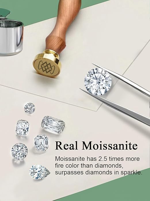 FWM Round Cut Moissanite Simple Open Rings for Women, Adjustable Ring, Solid Sterling Silver With Gold Plated, Stackable Wedding Band, Anniversary Valentines Mothers Day Christmas Gift
