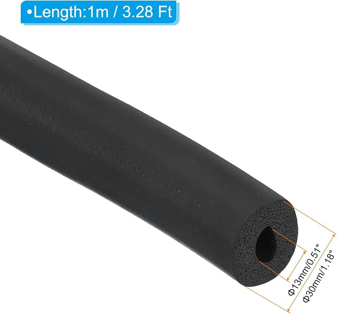 PATIKIL 13mm ID x 30mm OD x 1m Long Pipe Insulation Foam Tube, Pipe Cover Wrap - Image 2