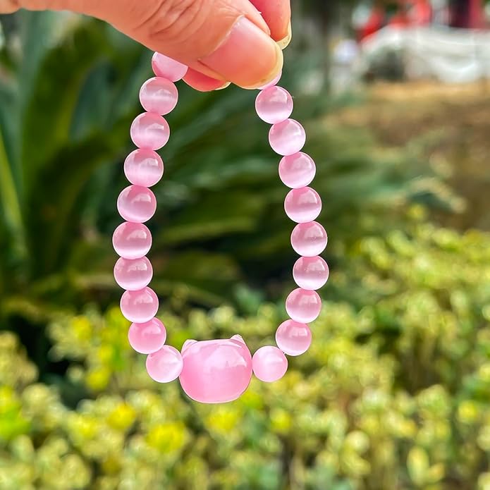Money Attraction Cat Bracelet - Black Obsidian Women Bracelets -Wealth Prosperity Abundance Stone Bead Bracelet, Entrepreneur Business Luck Beaded Bracelets,Spiritual Mood Energy Cute Protection Stretch Bracelet,Health Good Luck Feng Shui Bracelets For...
