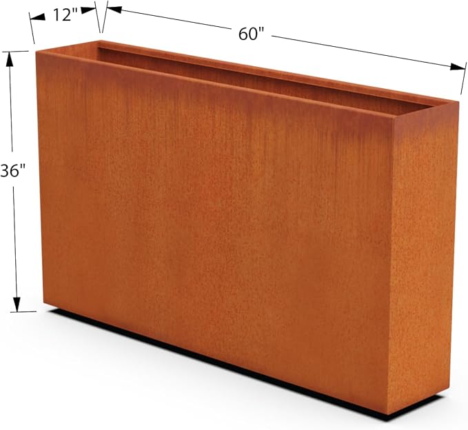 Corten Steel Planter Rectangle Outdoor Metal Garden Box Heavy Duty | Made in - Image 5