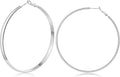 Gacimy 14K Gold Plated Hoop Earrings for Women, 14k Real Gold Plated with 925 Sterling Silver Post, Hypoallergenic Lightweight Thick Hoops Earrings for Women Trendy