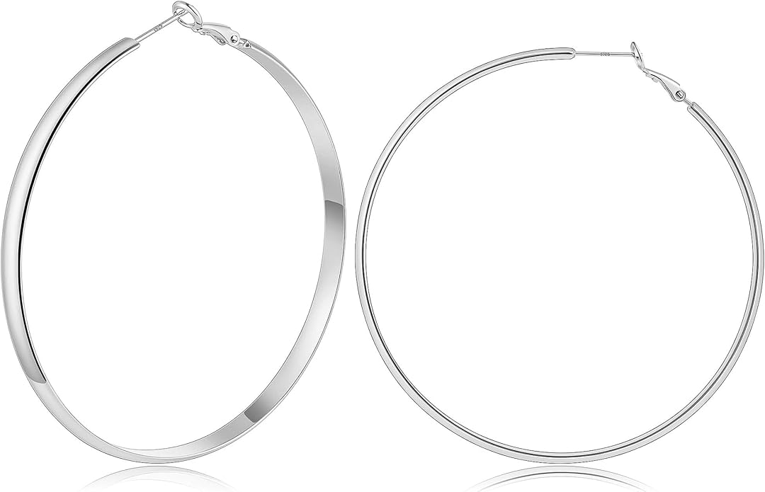 Gacimy 14K Gold Plated Hoop Earrings for Women, 14k Real Gold Plated with 925 Sterling Silver Post, Hypoallergenic Lightweight Thick Hoops Earrings for Women Trendy