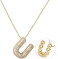 RWQIAN Letter Necklace for Women Bubble, Chunky Initial Alphabet A-Z Pendant Puffy Name Personalized Necklace Dainty Zircon CZ Fashion Jewelry Gifts for Girls Girlfriend