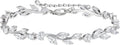 SWEETV Cubic Zirconia Wedding Bridal Bracelet for Brides,Bridesmaids, Silver Crystal Elegant Tennis Bracelet for Women Prom Jewelry Gifts