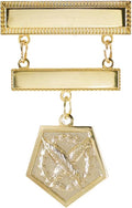 OES Eastern Star Engraved Jewel Nickel or 24K Gold Plated Brooch with choice of charm dangle