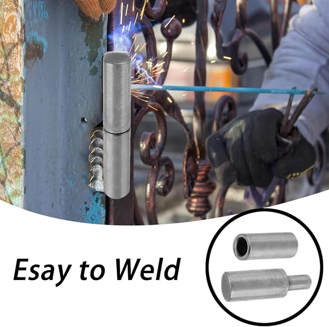 4 PCS Weldable Barrel Hinges Weld On Bullet Door Hinge 3" x 3/4" Heavy Duty - Image 3