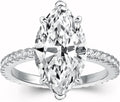3.5CT Marquise Cut Engagement Ring, AAAAA Grade Cubic Zirconia Promise Ring for Women, S925 Silver Bridal Wedding Jewelry