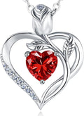 1.2CT Rose Heart Necklace Option of Moissanite or Lab-Grown Sapphire Ruby Emerald&More Necklace for Women Birthstone Girlfriend Necklace S925 Sterling Silver 18K White/Rose Gold Plated D Color VVS1 Gift for Wife Mother Daughter for Birthday Anniversary...