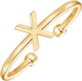 PAVOI 14K Gold Plated Initial Letter Adjustable Ring for Women - Thin Initial Band - Dainty Fashion Jewelry Gifts