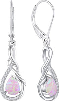 Starchenie Infinity Dangle Drop Earrings Sterling Silver Leverback Earrings Gemstones Twisted Jewelry