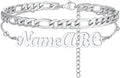 FindChic Custom Ankle Bracelets for Women, Stainless Steel Figaro/Cuban/Wheat/Rope/Herringbone Chain Anklets, Beach Foot Jewelry 8.5''-10.5'' Adjustable & Waterproof, with Gift Box