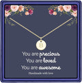 Hidepoo Valentines Gifts for Kids Teen Girls Women - 14K Gold Plated/Rose Gold Plated/S925 Sterling Silver Disc Initial Necklaces for Girls Jewelry Birthday Valentines Gifts for Kids Girl Teens Women