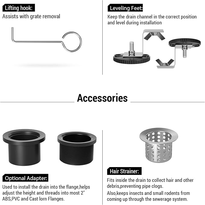EXF Linear Shower Drain 36 Inch Matte Black - Image 8