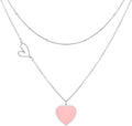 Linawe Layered Choker Heart Pendant Necklace for Women Trendy, Gold/Silver/Rose Gold Chain Stainless Steel Stacked Necklaces, Double Heart Necklace Y2K Preppy Jewelry