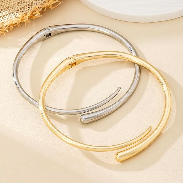 Chunky Gold Statement Necklace for Women - Thick Collar Choker Necklace, Bold Fashion Jewelry for Women