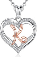 INFUSEU Unique Initial Necklaces for Women Girls Small Heart Letter Jewelry, Meaningful Personalized Gifts