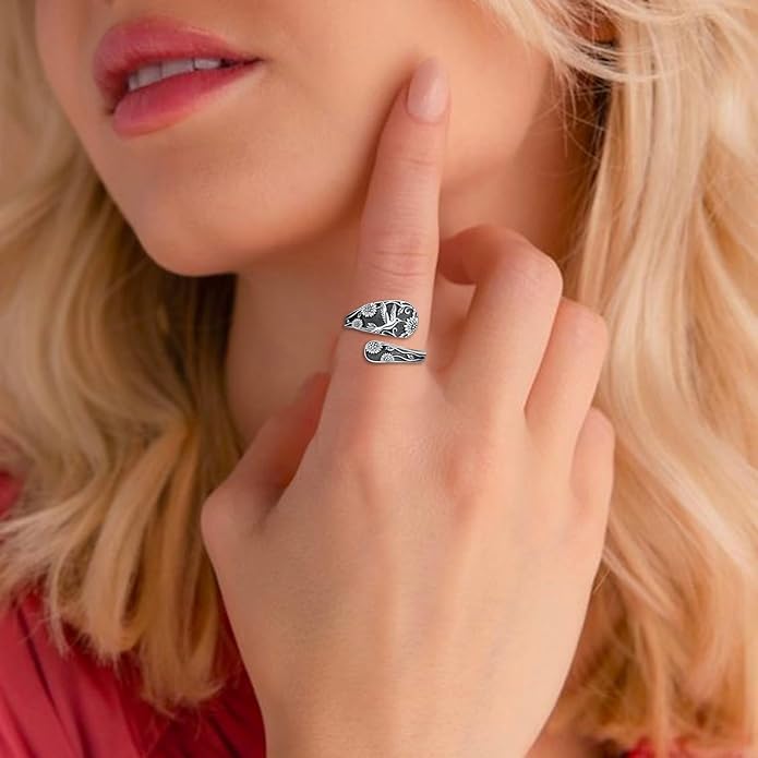 Spoon Ring for Women - Sterling Silver Thumb Vintage Antique Spoon Ring Boho Victorian Jewelry