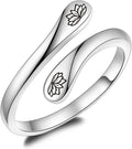 Fookduoduo 925 Sterling Silver Ring Inspirational Jewelry adjustable Wrap Open Rings for Women