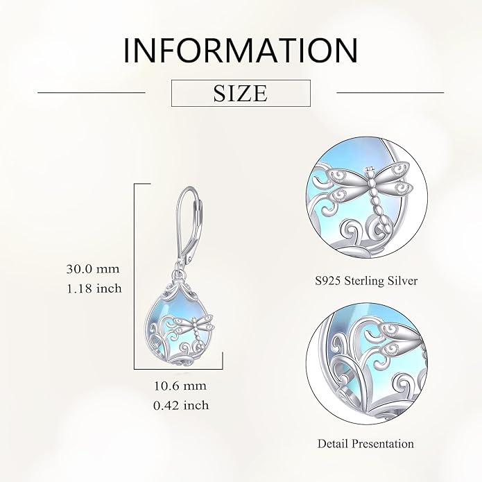 POPLYKE Celtic Filigree Teardrop Drop Dangle Earrings Sterling Silver Leverback Earrings Jewelry for Women