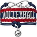 Volleyball Bracelets For Girls- Ideal Volleyball Gifts & Souvenirs. Adjustable Charm Bracelet with Moveable Letters, Infinity Symbol & Silver Volleyball Charm. Fashionable Bracelets by SportyBella.