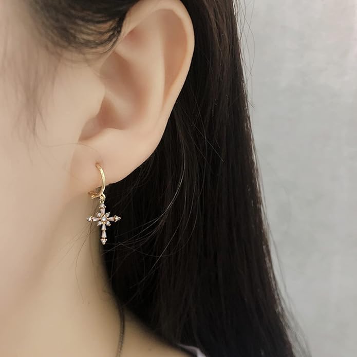Zirconia Crystal Rhinestone Cross Charms for Jewelry Making Bracelet Necklace Choke Earring Pendant Key Chain Craft Supplies DIY Accessories
