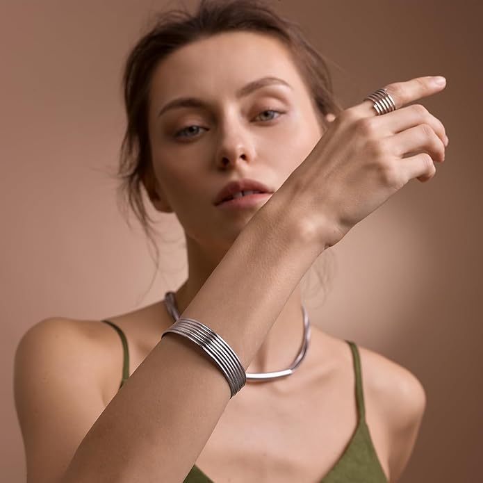 Cuffs Bracelet for Women Minimalist Gold Coil Craft Cuff Bracelet Italian Coil Craft Handmade Jewelry Christama Birtherday Gift