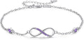 MEDWISE Womens Infinity Anklet Bracelet 925 Sterling Silver Endless Love Symbol Ankle Bracelet Adjustable Plus Size Large Bracelet Gifts for her Mother’s Day Gifts