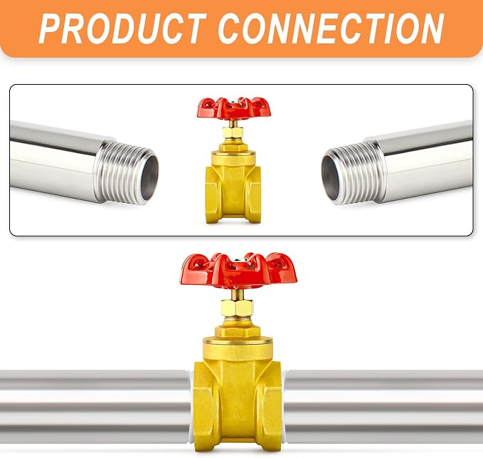 GASHER 1PCS 2 Inch Brass industrial Gate Valve, Heavy-duty Rotary Sluice Valve - Image 5