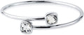 Diamond Wish Sterling Silver Cushion-Cut White Topaz Stackable Bypass Bangle Bracelet 5.00 ct