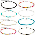 MYANAIL 10PC Colorful Beads Choker Necklace Set for Women Boho Beaded Glamour Choker Jewelry Bohemian Bead Necklace Chain
