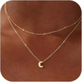 Valentines Day Gifts for Her - Bubble Letter Necklace Layered 14K Gold Plated Initial Necklaces for Women Dainty Cute Choker Pendant Stack Jewelry Fashion Accessories Teen Gift Trendy Stuff