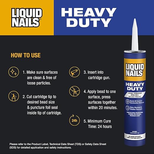 Liquid Nails Heavy Duty 28 oz. Tan Latex-Based Construction Adhesive Low VOC - Image 3