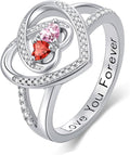 Valentine's Day Gifts for Women Birthstone Rings for Women Heart Statemet Engagement Eternity Wedding Promise Rings Jewelry Anniversary Christmas Valentine Mothers Day Birthday Gifts for Wife Her Girlfriend