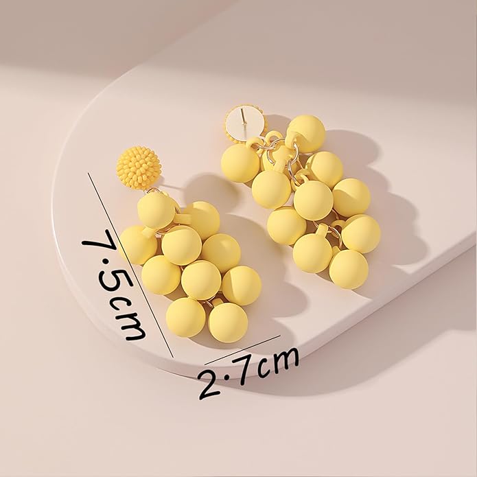 Acrylic ball Beads Dangle Earrings for Women,Colorful Statement Earring Cute Candy Colored Drop Dangle Geometric Jewelry Earrings For Gift Party