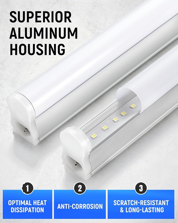 4FT T5 LED Shop Light, 2300LM Linkable LED Integrated Fixture, Garage Ceiling - Image 6