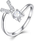 STARCHENIE Adjustable Initial Ring for Women 925 Sterling Silver Letters A-Z 26 Alphabet Rings Size 7