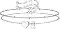 M MOOHAM Valentines Day Gifts for Kids Teen Girls -14K-Gold-Plated Heart Initial A-Z Bracelets for Women Girl Dainty Gold Bracelets Birthday Valentines Gifts for Women Her Teenage Girls Kid Teen Gift