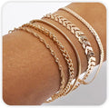 VIBILIA Dainty Gold Chain Bracelet for Women Trendy Stackable Adjustable Layered Metal Bracelet Gold Plated Twist Link Figaro Chain Paperclip Bracelets Fashion Jewelry