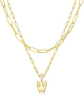 adoyi Valentines Day Gifts for Women Hers Dainty 14K Gold Plated Heart Initial Necklaces Layered Letter A-Z Pendant Necklace Stack Trendy Jewelry Birthday Valentines Day Gifts for Women Jewelry